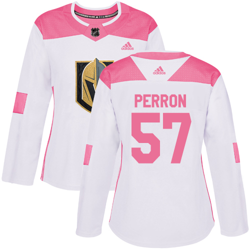 Adidas Golden Knights #57 David Perron White/Pink Authentic Fashion Women's Stitched NHL Jersey